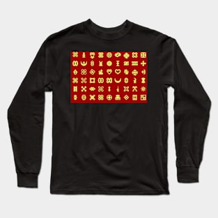 ADINKRA PATTERN - RED AND GOLD Long Sleeve T-Shirt